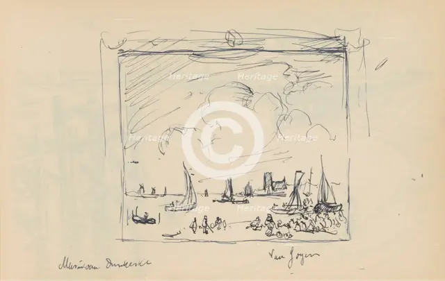 Painting of Van Goyen at Dunkirk's Museum, 1929. Creator: Richard Baseleer.