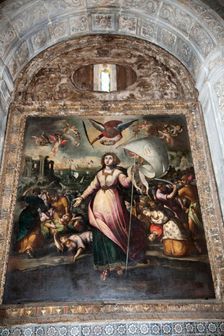 Painting, Old Cathedral of Coimbra, Portugal, 2009. Creator: Samuel Magal