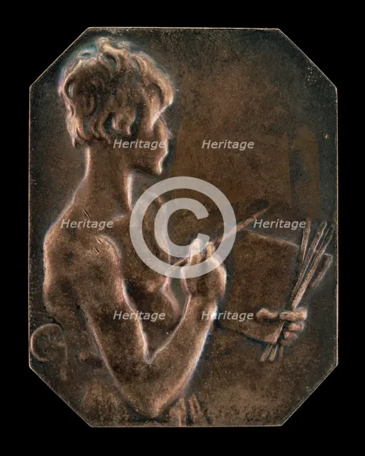 Painting (La peinture) [obverse], 1897. Creator: Alexandre Louis Marie Charpentier.