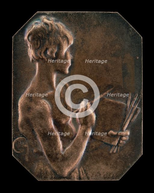 Painting (La peinture) [obverse], 1897. Creator: Alexandre Louis Marie Charpentier.