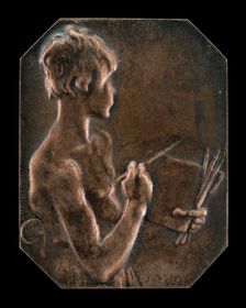 Painting (La peinture) [obverse], 1897. Creator: Alexandre Louis Marie Charpentier