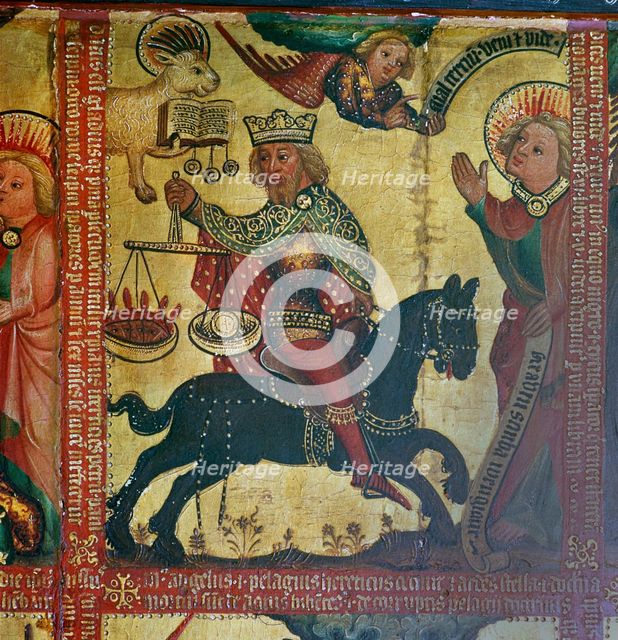 Painting showing the emperor Titus, 14th century Artist: Master Bertram of Hamburg