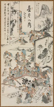 Painting Party, 1880. Creator: Kawanabe Kyosai (Japanese, 1831-1889)