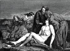 Painting prize - "Finding the Body of Harold" - by Mr. J.C. Hook, 1845. Creator: Unknown