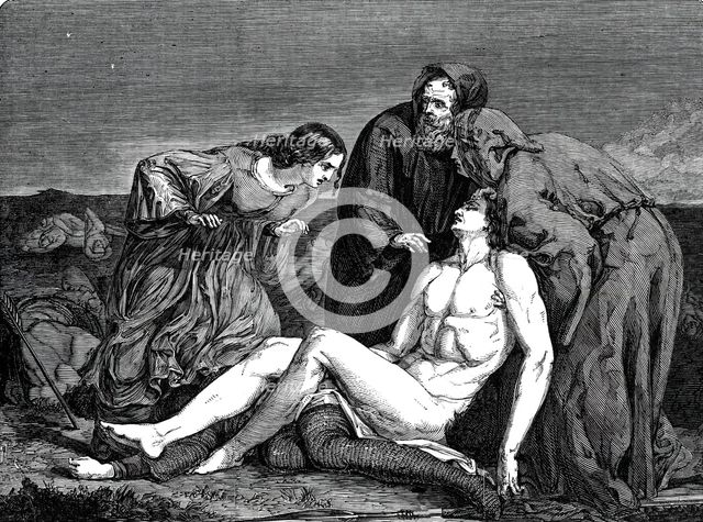 Painting prize - "Finding the Body of Harold" - by Mr. J.C. Hook, 1845. Creator: Unknown.