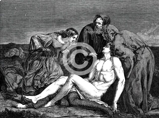 Painting prize - "Finding the Body of Harold" - by Mr. J.C. Hook, 1845. Creator: Unknown.