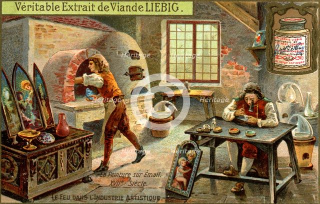 Painting with enamels in the 17th century, (c1900). Artist: Unknown