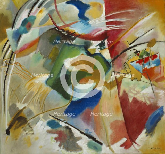 Painting with Green Center, 1913. Creator: Vassily Kandinsky.