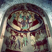 Paintings of the apse of the church of Santa María de Terrassa with Pantocrator