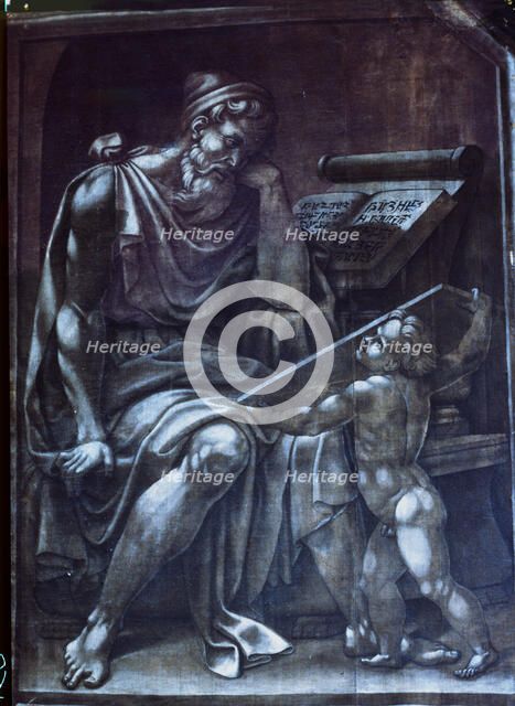 Paintings on the door of the organ of Barcelona Cathedral, detail (1563).