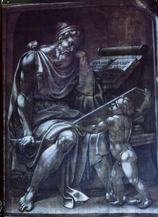 Paintings on the door of the organ of Barcelona Cathedral, detail (1563)