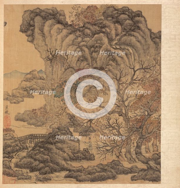 Paintings after Ancient Masters:Travelers in an Autumn Landscape, 1598-1652. Creator: Chen Hongshou (Chinese, 1598/99-1652).