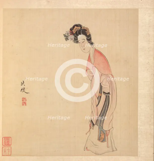 Paintings after Ancient Masters: A Lady, 1598-1652. Creator: Chen Hongshou (Chinese, 1598/99-1652).