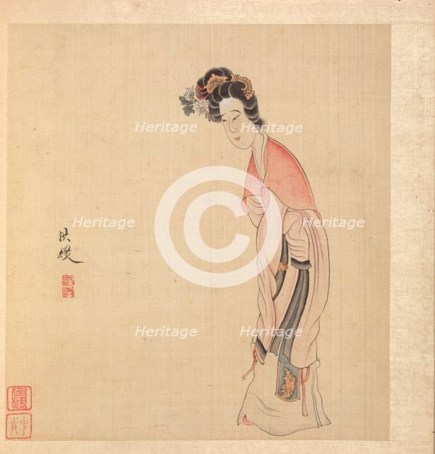 Paintings after Ancient Masters: A Lady, 1598-1652. Creator: Chen Hongshou (Chinese, 1598/99-1652).