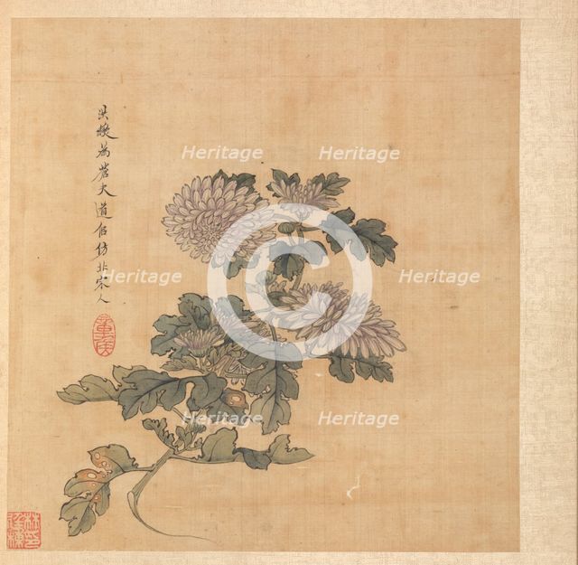 Paintings after Ancient Masters: Chrysanthemum, 1598-1652. Creator: Chen Hongshou (Chinese, 1598/99-1652).