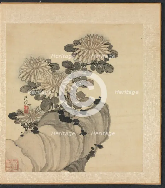 Paintings after Ancient Masters: Chrysanthemum and Rock, 1598-1652. Creator: Chen Hongshou (Chinese, 1598/99-1652).