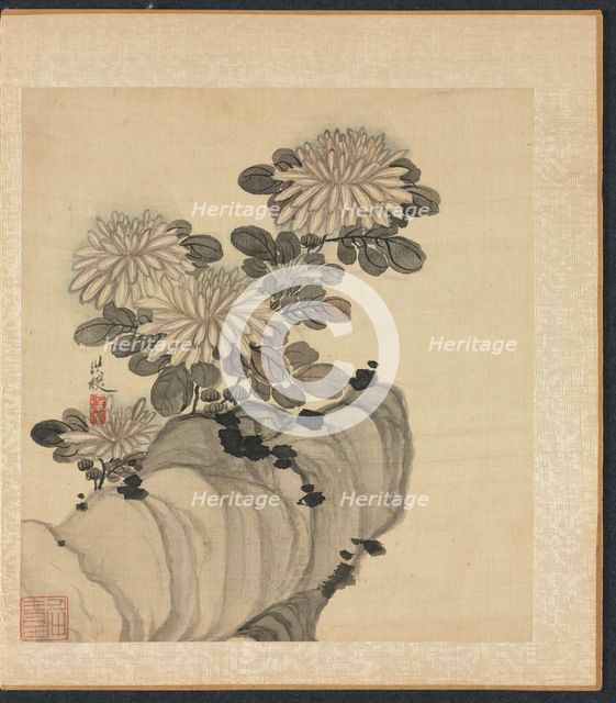 Paintings after Ancient Masters: Chrysanthemum and Rock, 1598-1652. Creator: Chen Hongshou (Chinese, 1598/99-1652).