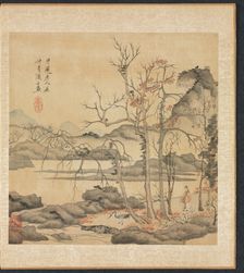 Paintings after Ancient Masters: Daoist and Crane in Autumn Landscape, 1598-1652. Creator: Chen Hongshou (Chinese, 1598/99-1652)