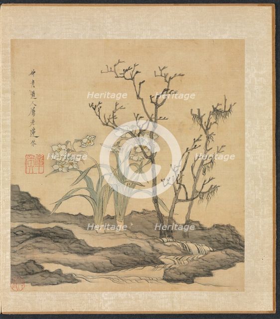 Paintings after Ancient Masters: Narcissus and Bare Trees, 1598-1652. Creator: Chen Hongshou (Chinese, 1598/99-1652).