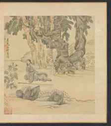 Paintings after Ancient Masters: Portrait of Zhongqing in a Landscape, 1598-1652. Creator: Chen Hongshou (Chinese, 1598/99-1652)