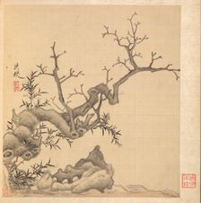 Paintings after Ancient Masters: Rock, Old Tree, and Bamboo, 1598-1652. Creator: Chen Hongshou (Chinese, 1598/99-1652)