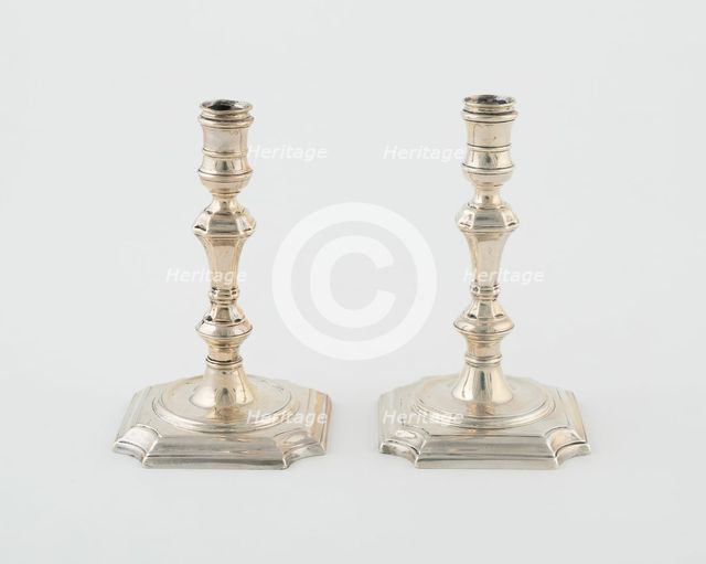 Pair of Taper Holders, England, 1723/24. Creator: Matthew Cooper.