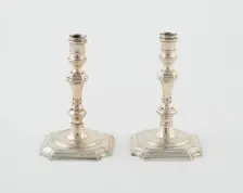 Pair of Taper Holders, England, 1723/24. Creator: Matthew Cooper