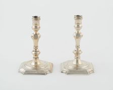 Pair of Taper Holders, England, 1723/24. Creator: Matthew Cooper