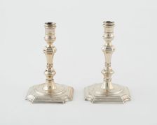 Pair of Taper Holders, England, 1723/24. Creator: Matthew Cooper