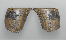 Pair of Tassets of Emperor Charles V of Austria (1500-1558), German, Augsburg, ca. 1530-40. Creators: Kolman Helmschmid, Desiderius Helmschmid