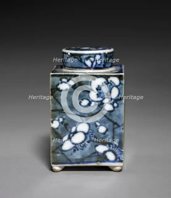 Pair of Tea Containers with Plum Blossoms, 1800s. Creator: Aoki Mokubei (Japanese, 1767-1833).
