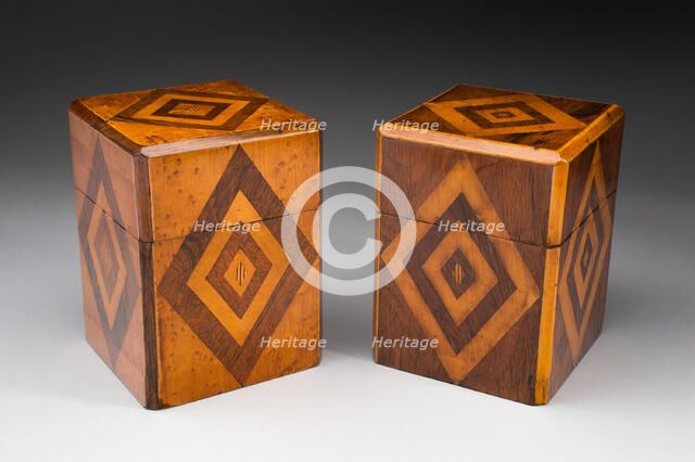 Pair of Tea Caddies, 1800/50. Creator: Unknown.