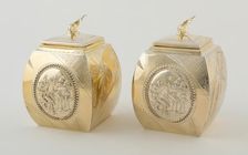 Pair of Tea Caddies, London, 1878/79. Creator: William Barnard