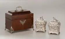 Pair Of Tea Canisters With Case, 1769/70. Creator: Pierre Gillois
