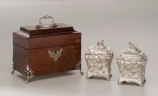 Pair Of Tea Canisters With Case, 1769/70. Creator: Pierre Gillois