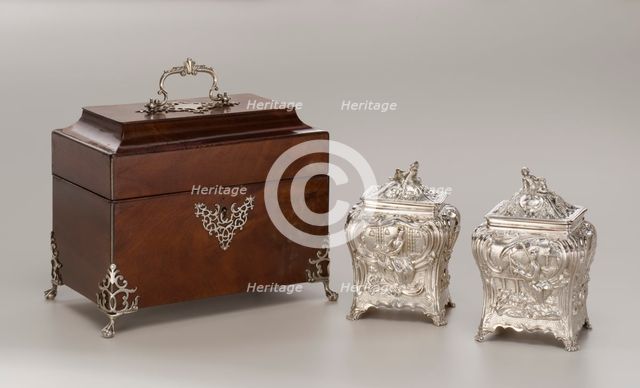 Pair Of Tea Canisters With Case, 1769/70. Creator: Pierre Gillois.