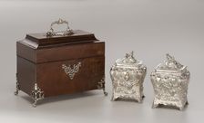 Pair Of Tea Canisters With Case, 1769/70. Creator: Pierre Gillois