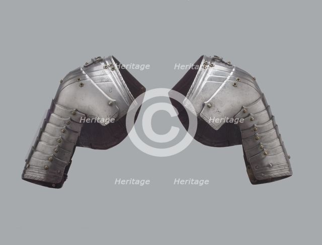 Pair of Tournament Pauldrons (Shoulder Defenses), German, Augsburg, ca. 1500. Creator: Lorenz Helmschmid.