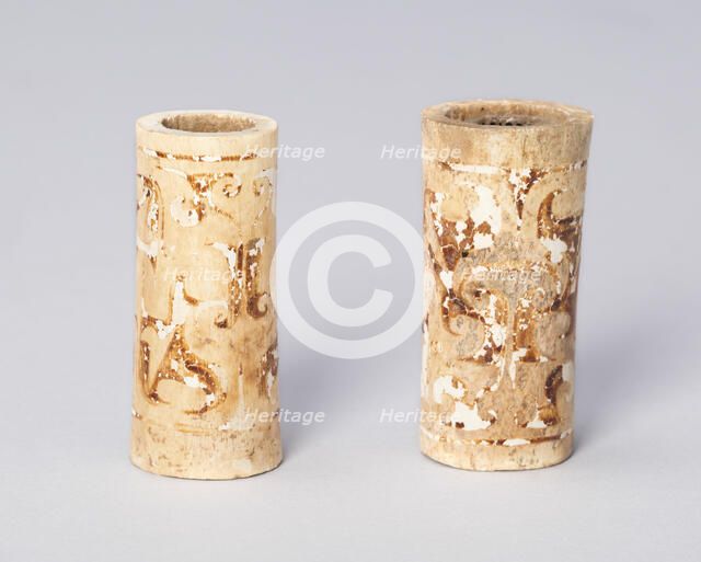 Pair of Tubular Beads, Eastern Zhou dynasty, Warring States (Zhanguo) period (480-221 B.C.). Creator: Unknown.