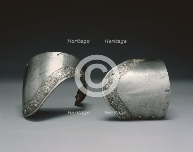 Pair of Upper Arm Canons, 1800s. Creator: Negroli Workshop (Italian, c. 1500-1561), attributed to.