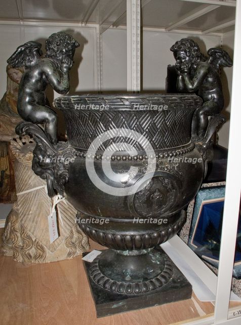 Pair of Urns with Putti, 1700s. Creator: Unknown.