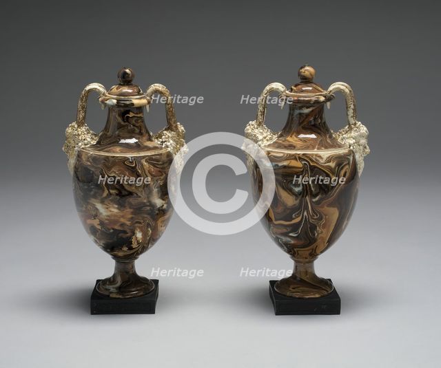 Pair of Vases, Burslem, c. 1770. Creator: Wedgwood.