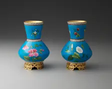 Pair of Vases, Stoke-on-Trent, c. 1870. Creator: Christopher Dresser