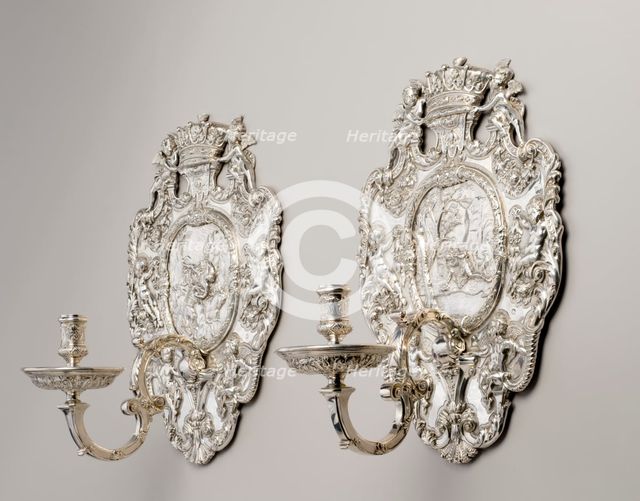 Pair Of Wall Sconces, 1730/31. Creator: Peter Archambo.