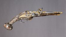 Pair of Wheellock Pistols with Matching Priming Flask/Spanner, French, ca. 1570-80. Creator: Etienne Delaune