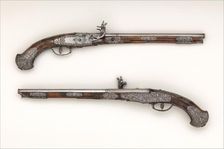 Pair of Wheellock Pistols, Italian, Brescia, mid-17th century. Creators: Giovan Antonio Gavacciolo, Giovanni Lazzarino Cominazzo