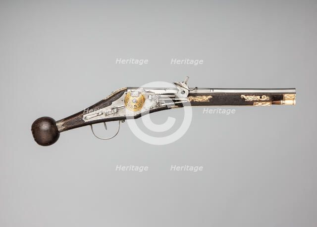 Pair of Wheellock Pistols Made for the Bodyguard of the Prince-Elector of Saxony, German, c1590. Creator: Zacharias Herold.