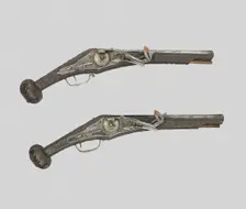 Pair of Wheellock Pistols, Nuremberg, c. 1570. Creator: Unknown