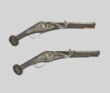 Pair of Wheellock Pistols, Nuremberg, c. 1570. Creator: Unknown
