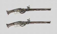 Pair of Wheellock Pistols, Rhineland, 1620/30. Creator: Unknown